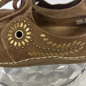 Yellow Box Canoe Brown Suede Leather Studded Casual Comfort Shoes‎